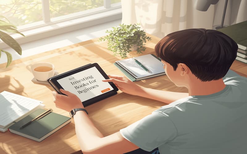  Best investing books for beginners PDF on tablet.