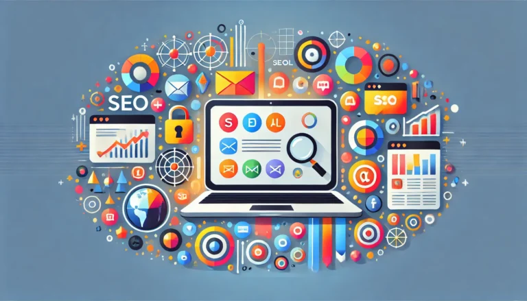 Best digital marketing tools illustration with SEO