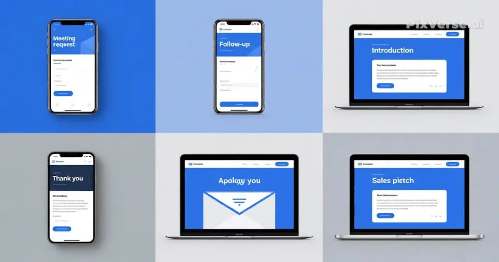 AI-generated email templates for different professional scenarios using free email writing tools