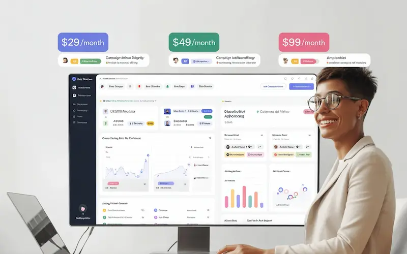 Comparison dashboard of best email marketing platform for small business
